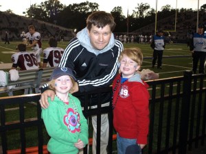 Bill with our niece and nephew, October 2011