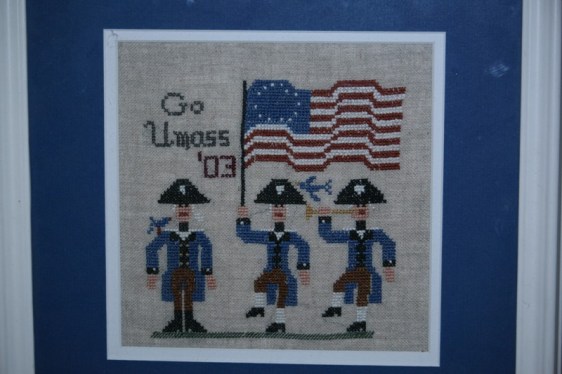 My first project on linen, framed and given to my husband for his office, fall 2003