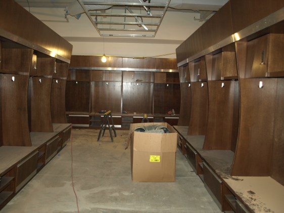 The new locker room under construction